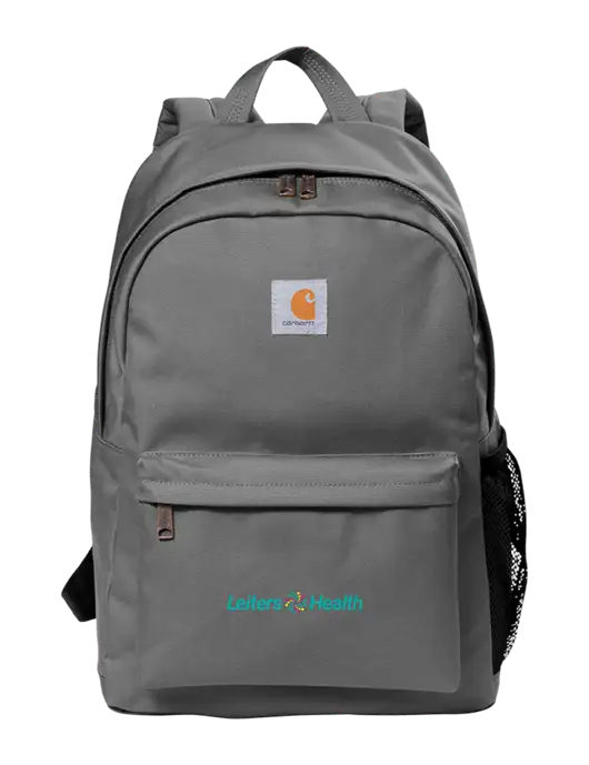 Carhartt Grey Canvas Backpack w/Leiters Health Logo