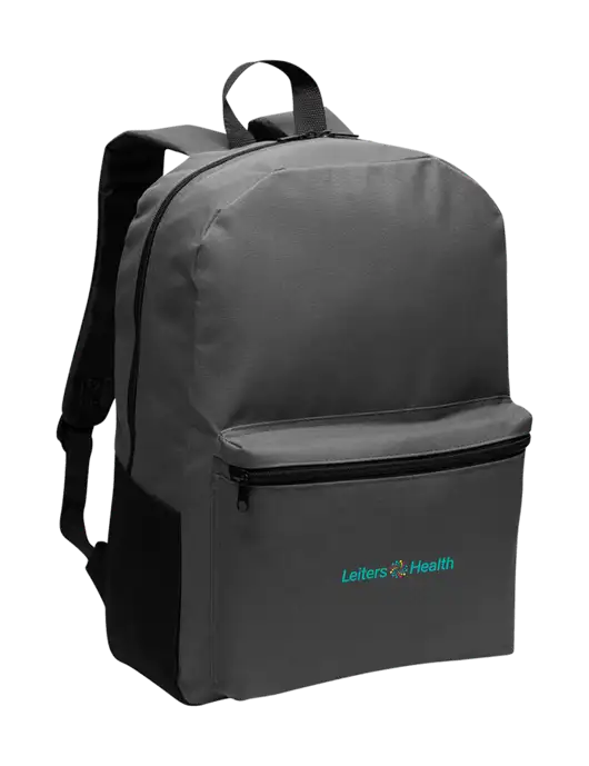 Casual Dark Charcoal Lightweight Laptop Backpack w/Leiters Health Logo