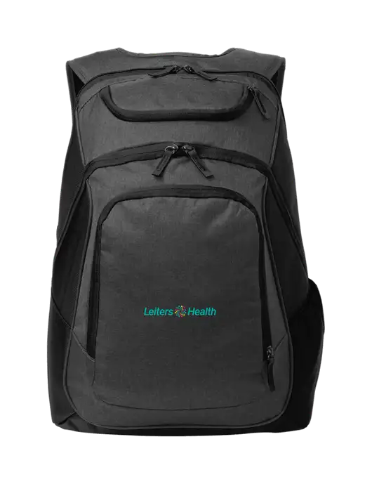 Executive Graphite Heather/Black Laptop Backpack w/Leiters Health Logo