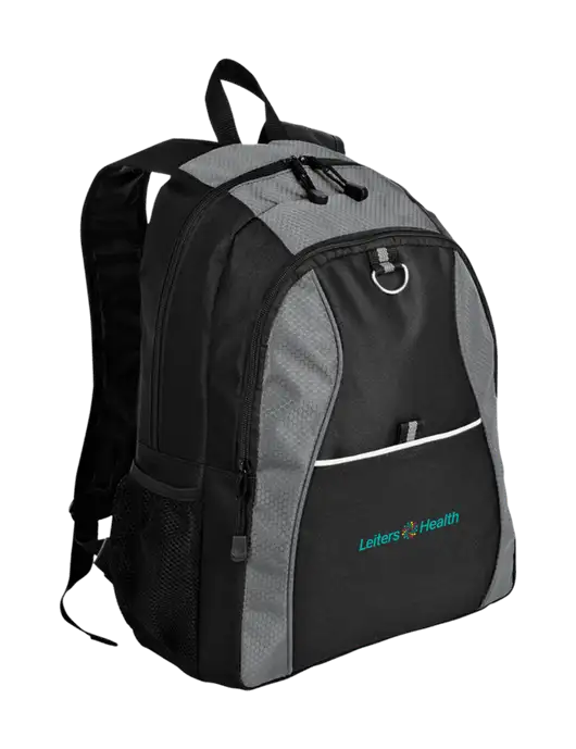 Honeycomb Grey/Black Backpack w/Leiters Health Logo