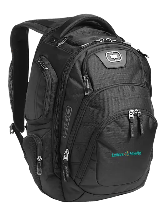 OGIO Black Stratagem Laptop Backpack w/Leiters Health Logo