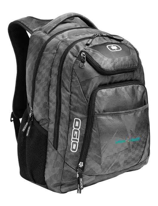 OGIO Race Day Silver Excelsior Laptop Backpack w/Leiters Health Logo