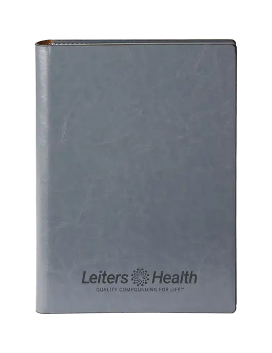 Fabrizio Grey 7 x 9.625 Padfolio & Notepad w/Leiters Health Logo