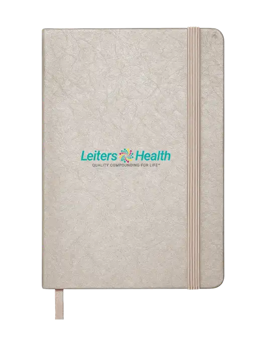 Granite Light Grey Hardcover Journal, 5.62 X  8.37 w/Leiters Health Logo