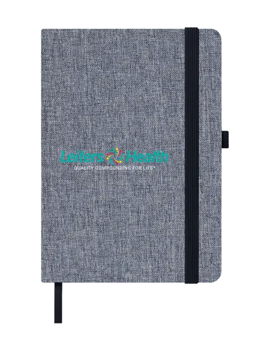 Twill Grey Heathered 5 x 7 Journal w/Leiters Health Logo