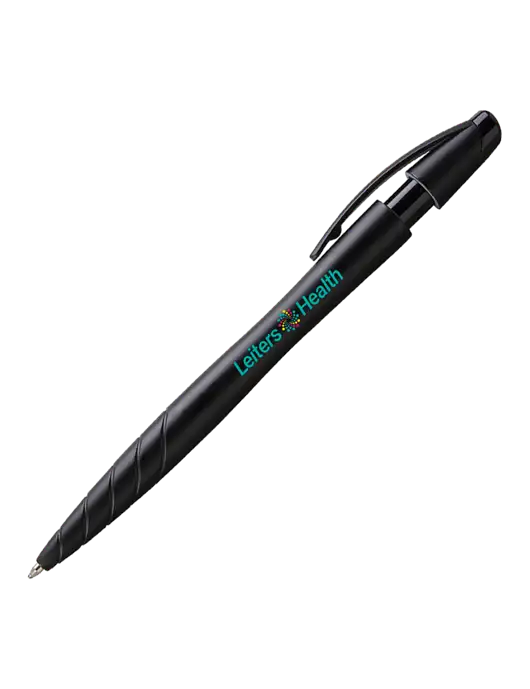 Awali Black Metallic Pen - Black Ink w/Leiters Health Logo