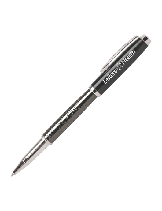 Modernist Black Rollerball Pen - Black Ink w/Leiters Health Logo