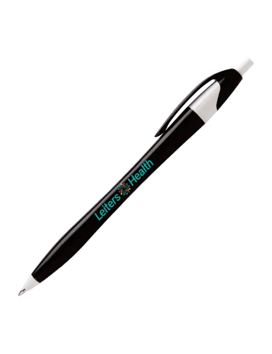 Novella Black/White Executive Pen - Blue Ink w/Leiters Health Logo