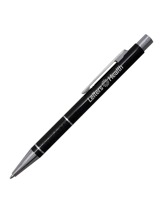 St George Black Pen - Blue Ink w/Leiters Health Logo