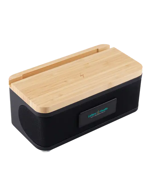 Bamblock Bamboo/Black Speaker & Charger w/Leiters Health Logo