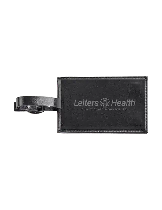 Fabrizio Black Executive Luggage Tag w/Leiters Health Logo