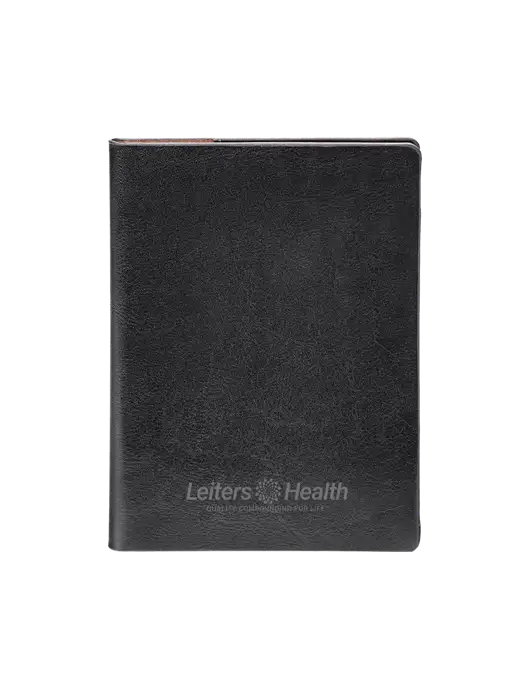Fabrizio Black Rfid Passport Holder w/Leiters Health Logo