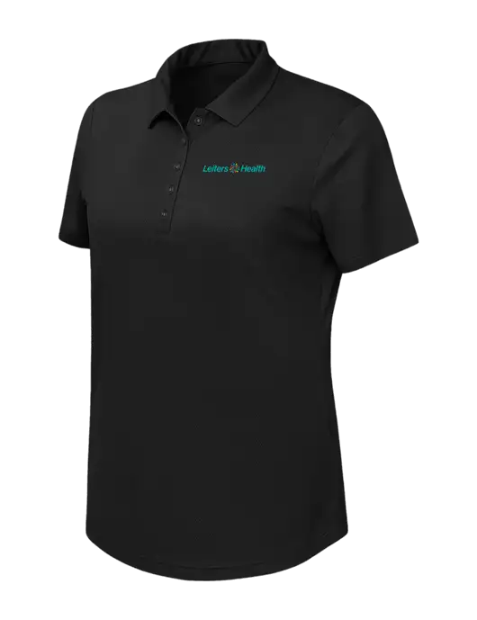 Callaway Womens Birdseye Black Polo w/Leiters Health Logo