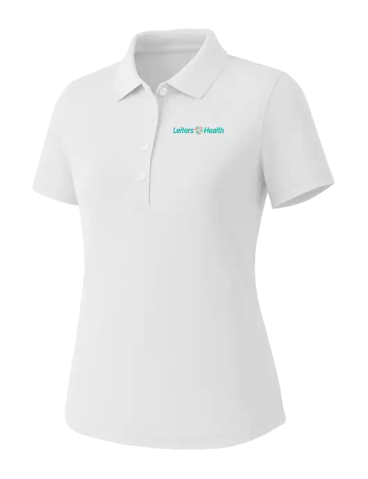 Callaway Womens Core Bright White Performance Polo w/Leiters Health Logo