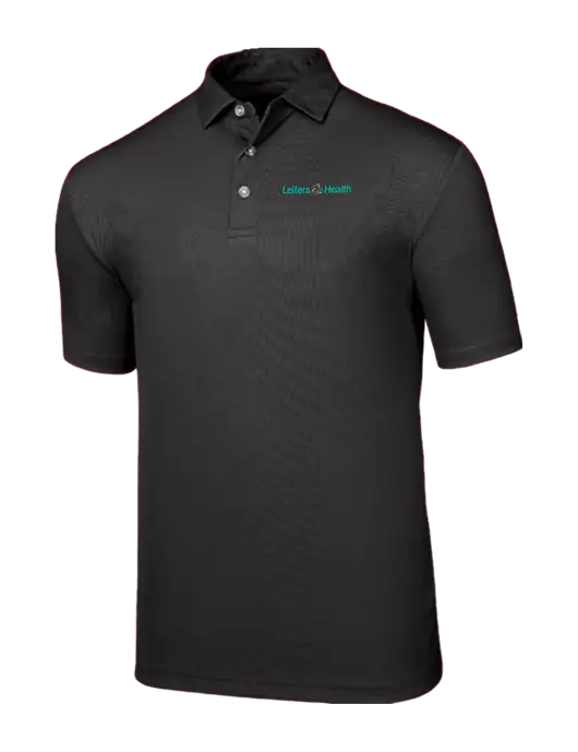 Callaway Birdseye Black Polo w/Leiters Health Logo