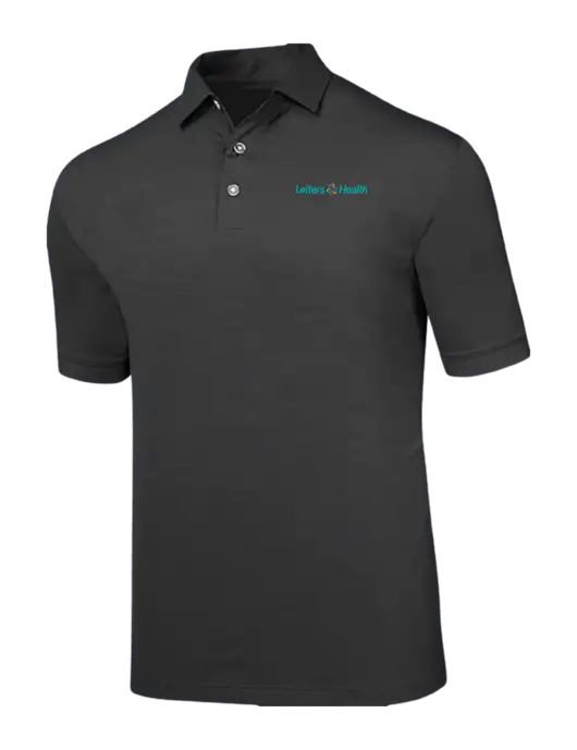 Callaway Black Fashion Tonal Polo w/Leiters Health Logo