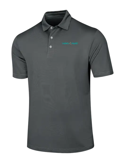 Callaway Black Fine Line Stripe Polo w/Leiters Health Logo