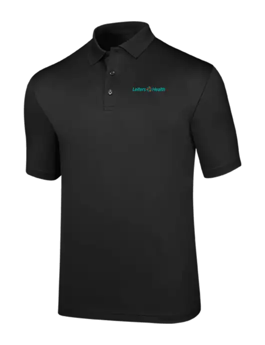 Callaway Opti-Dri Black Chev Polo w/Leiters Health Logo
