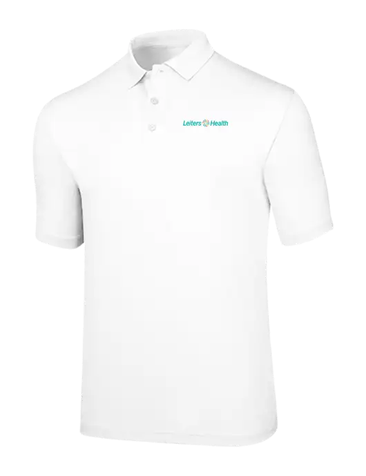 Callaway Opti-Dri White Chev Polo w/Leiters Health Logo