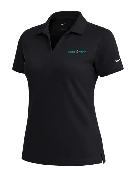 NIKE Black Womens Dri-Fit Micro Pique Polo w/Leiters Health Logo