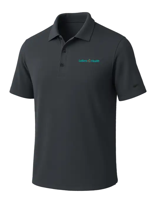 NIKE Dark Grey Dri-Fit Micro Pique Polo w/Leiters Health Logo