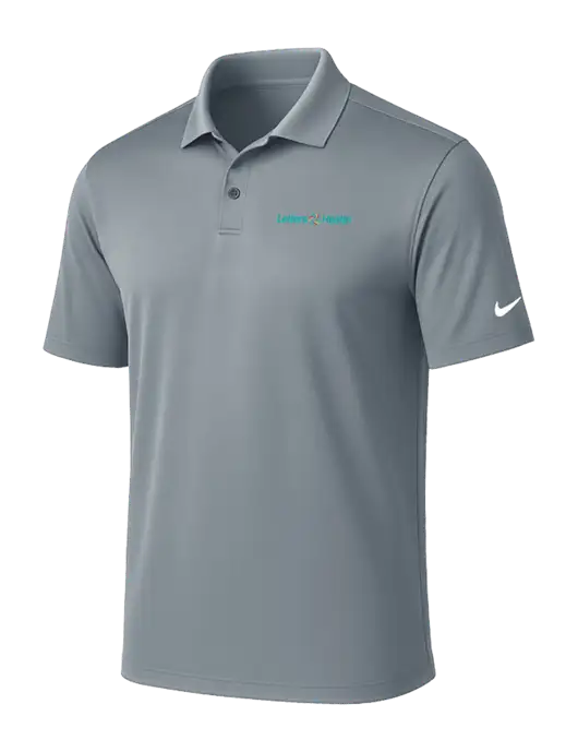 NIKE Medium Grey Victory Solid Polo w/Leiters Health Logo