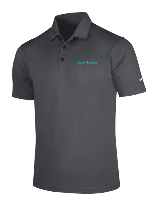 NIKE Dark Grey Dri-Fit Vertical Mesh Polo w/Leiters Health Logo