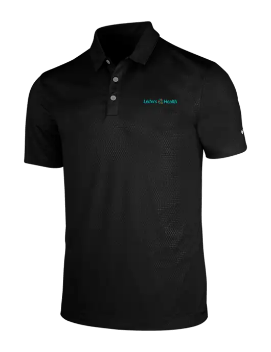 NIKE Black Dri-Fit Embossed Tri-Blade Polo w/Leiters Health Logo