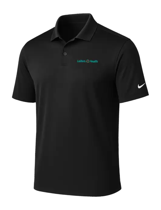NIKE Black Victory Solid Polo w/Leiters Health Logo