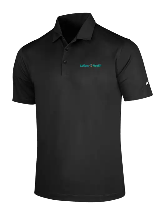 NIKE Black Dri-Fit Vertical Mesh Polo w/Leiters Health Logo
