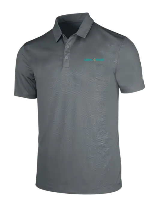 NIKE Medium Grey Dri-Fit Embossed Tri-Blade Polo w/Leiters Health Logo