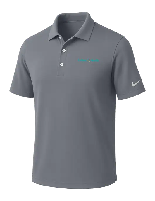 NIKE Medium Grey Dri-Fit Micro Pique Polo w/Leiters Health Logo