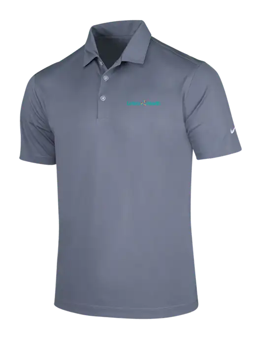 NIKE Medium Grey Dri-Fit Vertical Mesh Polo w/Leiters Health Logo