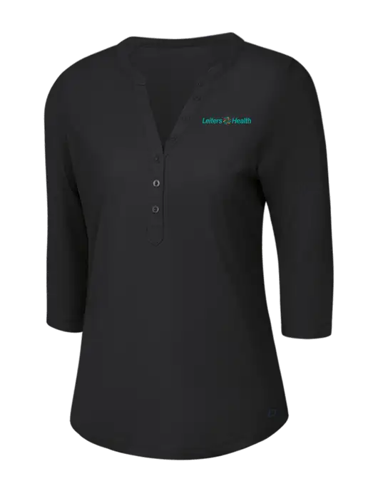 OGIO Blacktop Jewel Henley w/Leiters Health Logo