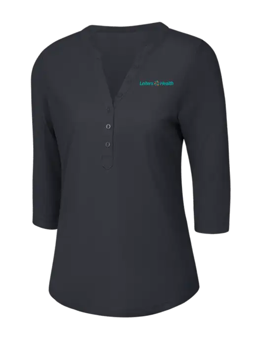 OGIO Charcoal Grey Jewel Henley w/Leiters Health Logo