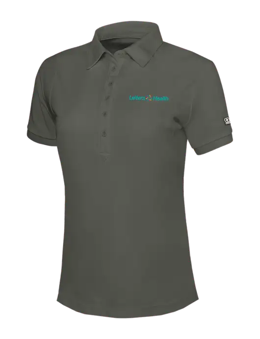 OGIO Womens Medium Grey Jewel Polo w/Leiters Health Logo