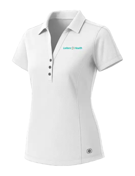 OGIO Womens White ONYX Polo w/Leiters Health Logo