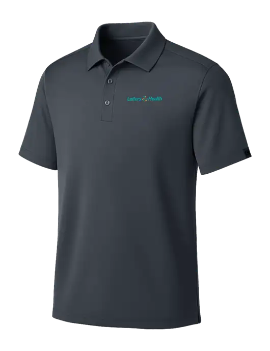 OGIO Dark Grey Framework Polo w/Leiters Health Logo
