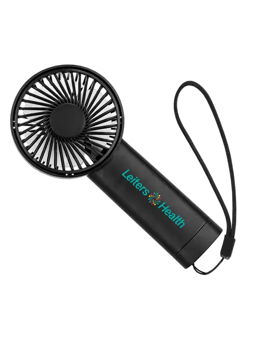 Airpulse 3-Speed Rechargeable Black Fan w/Leiters Health Logo
